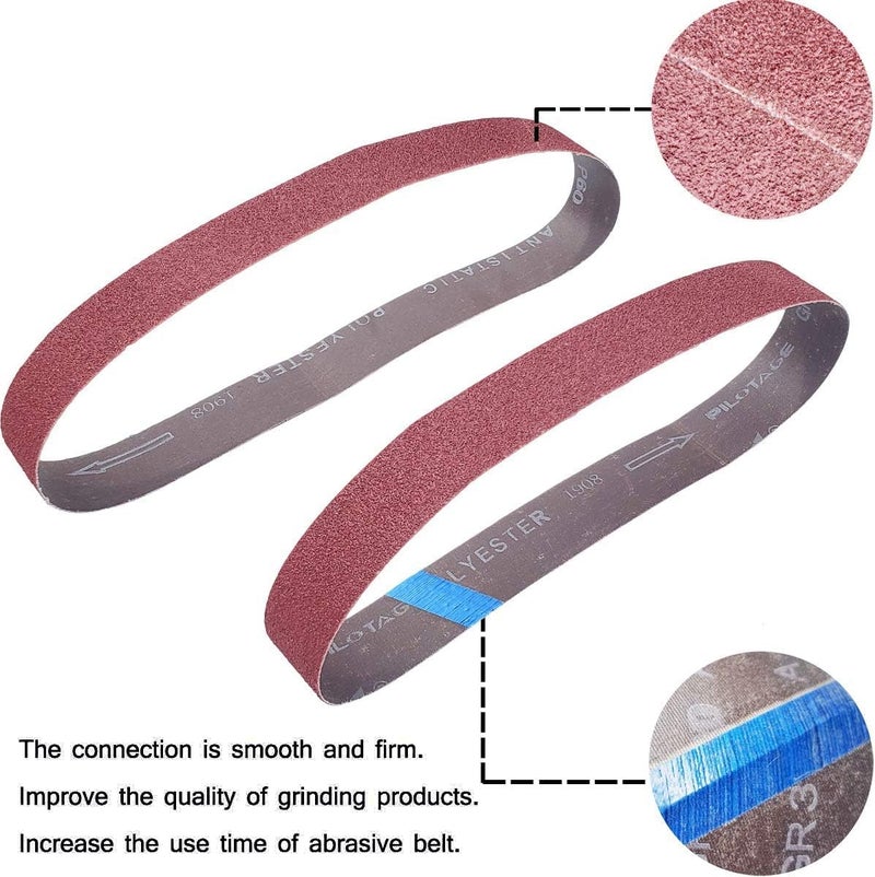 SACKORANGE 20 Pack 1-1/2 x 30 Inch 150 Grit Sanding Belts For Pipe Tube Polisher Sander- Aluminum Oxide Sander Belts for Woodworking Metal Polishing - Image 2